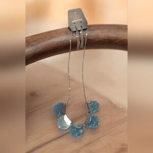 Silver/Blue Necklace & Earrings Set,  NWT